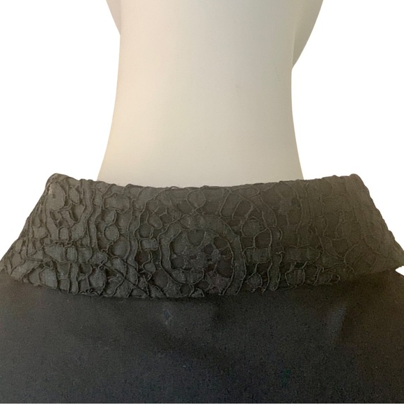 HUGO BOSS “Boresa” Blouse Stretch Poplin Lace Collar - Picture 12 of 16